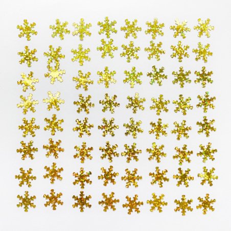 Пайетки Снежинки, цвет голографическое золото 1,5 см (2 г) ≈65 штук