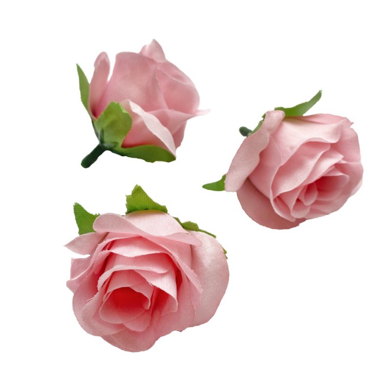 Набор розочек без ствола (головы), цвет розово-малиновый, 3 штуки