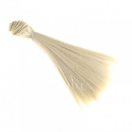 Штучне "Пряме" волосся (для ляльок) на тресі, 15 см, колір платиновий блонд (4/11)
