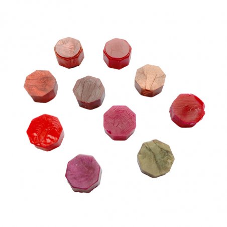 Красный набор сургучных восковых мини-таблеток 10х5 мм, цвет микс (10 штук)