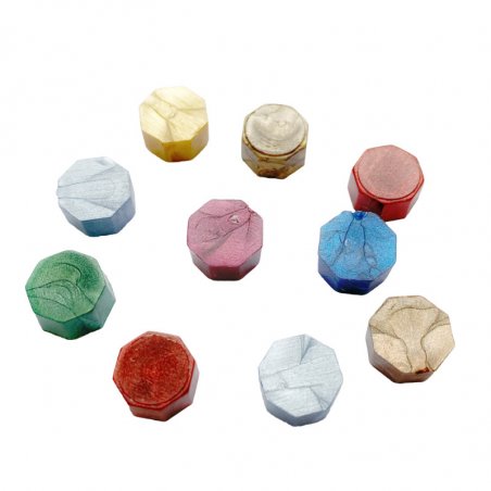 Универсальный набор сургучных восковых мини-таблеток 10х5 мм, цвет микс (10 штук)