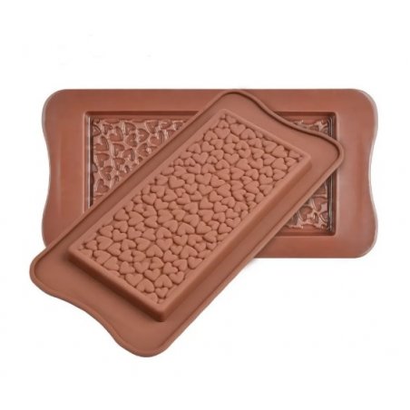 Силіконова форма на планшеті для шоколаду "Сердечки", 16х8 см