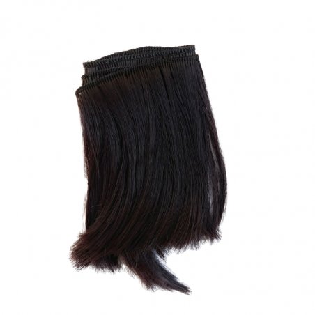 Искусственные прямые волосы (для кукол) на трессе "Каре" (10 см) , цвет темно-коричневый (4/30)