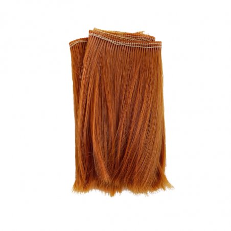 Штучне пряме волосся (для ляльок) на тресі "Каре" (10 см), колір мідний (4/07)