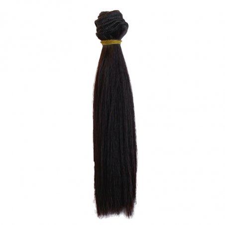 Штучне "Пряме" волосся (для ляльок) на тресі 15 см, колір темно-коричневий (4/30)