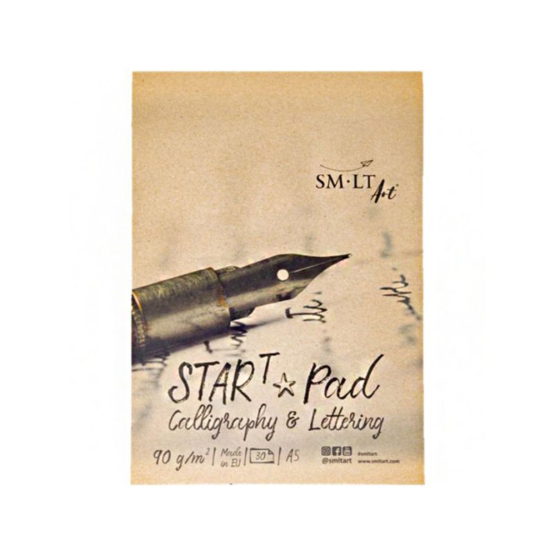 Склейка для каліграфії та леттерингу STAR T (коса лінія) А5, 90г/м2, 30л, SMILTAINIS