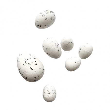 Набор пенопластовых яиц "Перепелиные", белые, 2 см, 2,5 см, 3,5 см (7 штук)