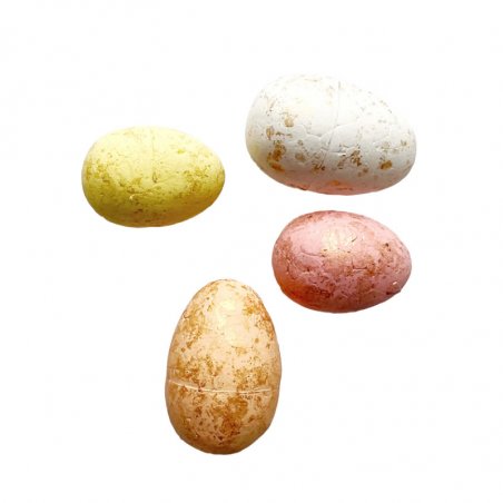 Набір пінопластових яєць "Перепелині", пастель із позолотою, 2,5 см, 3 см (4 штуки)