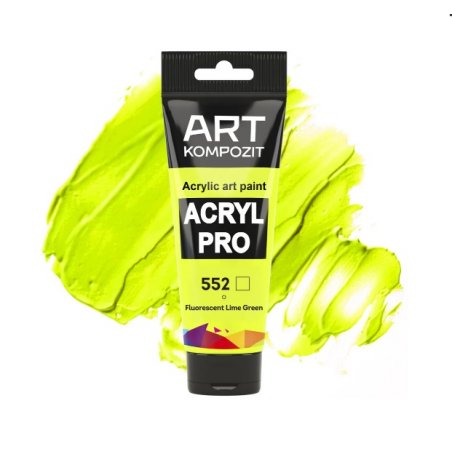 Акриловая флуоресцентная краска ART kompozit, 75 мл  №552 Салатовый флуоресцентный