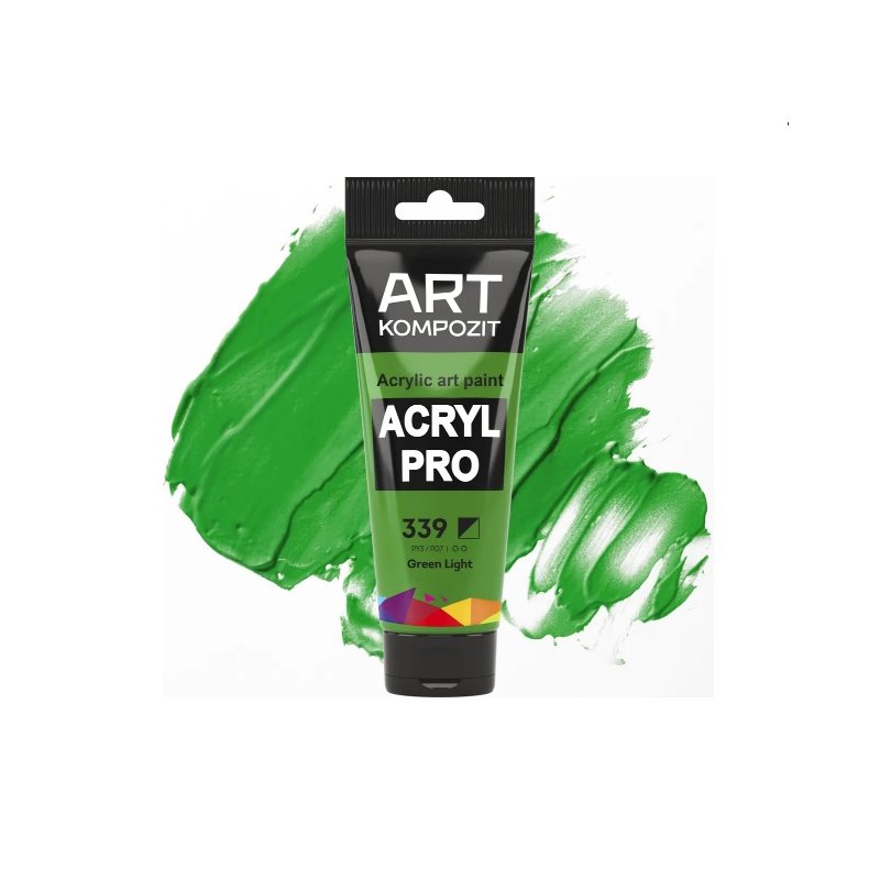 Акрилова фарба ART kompozit, 75 мл №339 Зелений світлий