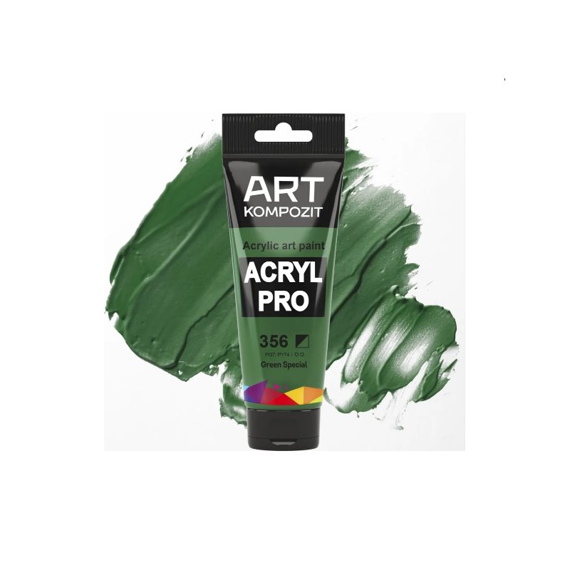 Акрилова фарба ART kompozit, 75 мл №356 Зелений особливий