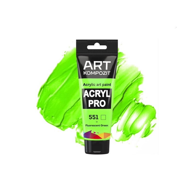 Акрилова флуоресцентна фарба ART kompozit, 75 мл №551 Зелений флуоресцентний