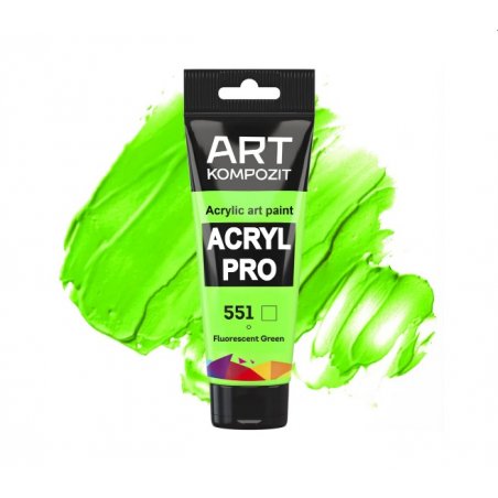 Акриловая флуоресцентная краска ART kompozit, 75 мл  №551 Зеленый флуоресцентный