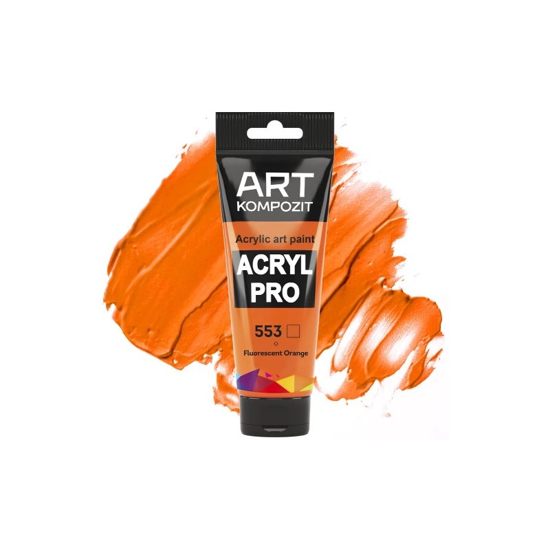 Акриловая флуоресцентная краска ART kompozit, 75 мл  №553 Оранжевый флуоресцентный