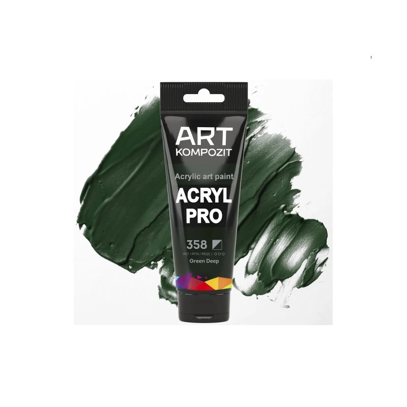 Акриловая краска ART kompozit, 75 мл  №358 Зеленый темный