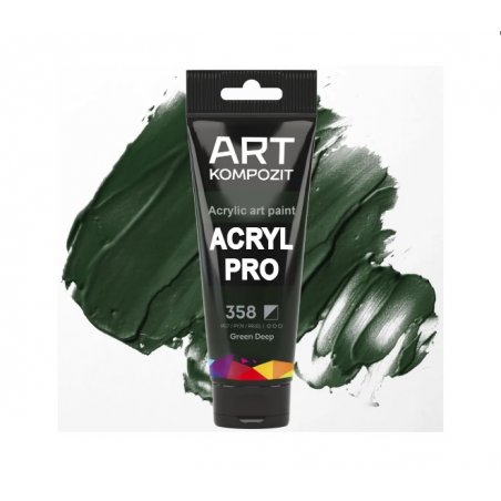 Акрилова фарба ART kompozit, 75 мл №358 Зелений темний