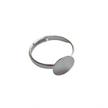 Основа для кольца сплоской платформой 1 см, цвет - серебро