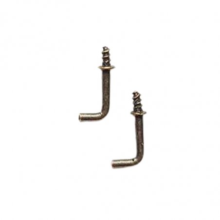 Крючок металлический для ключницы В-220-2, цвет старая латунь, 20х9 мм (2 штуки)