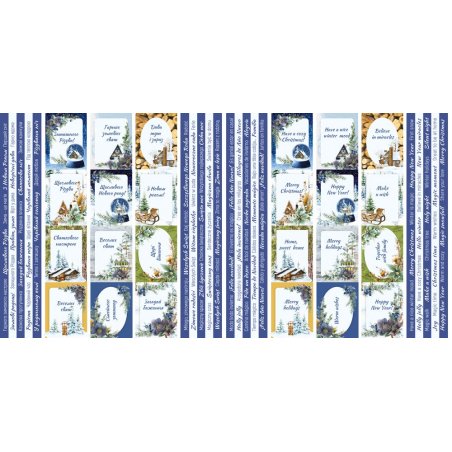 Набір з 5-х смуг з картками для декорування  5см х 30,5 см з колекції "Country winter"