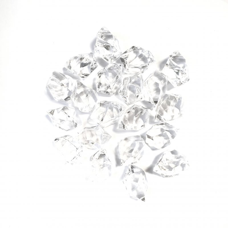 Пластикові прозорі кристали для декору дрібні (штучний лід), 14х11 мм, 20 штук