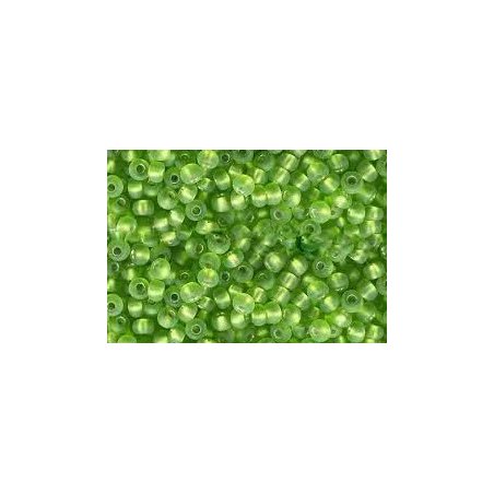 Бисер чешский PRECIOSA №253-10/0-57430-матовый з блестящей срединкой, зеленый яблочный, 10 г(+/-10%)
