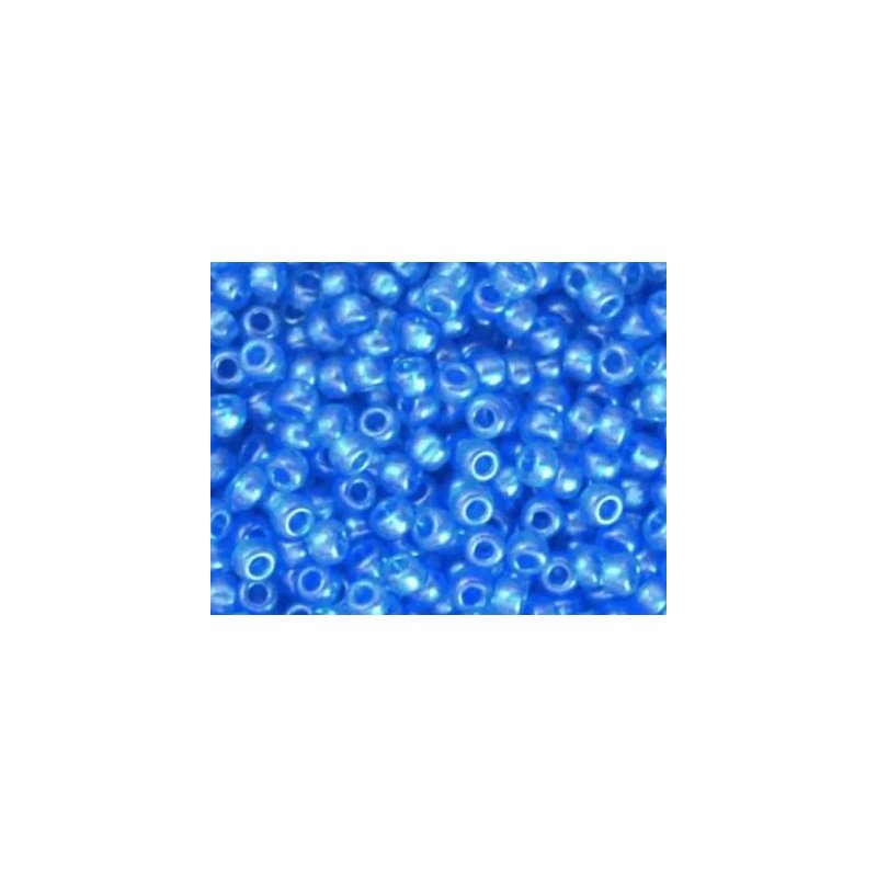 Бісер чеський PRECIOSA №08336-10/0- кришталевий перлиновий, блакитний темний, 10 г (+/- 10%)