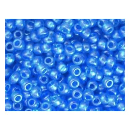 Бисер чешский PRECIOSA №08336-10/0- хрустальный жемчужный, голубой темный, 10 г (+/-10%)