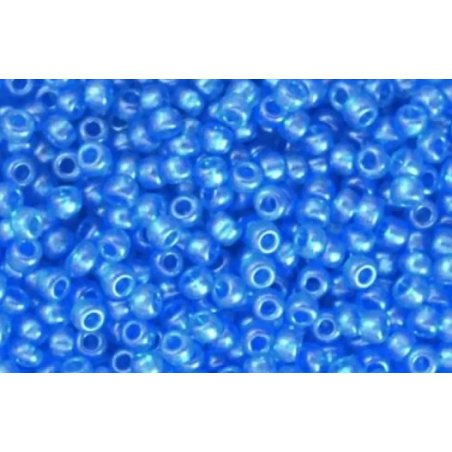 Бисер чешский PRECIOSA №08336-10/0- хрустальный жемчужный, голубой темный, 10 г (+/-10%)