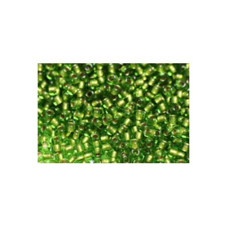 Бісер чеський PRECIOSA №55434 -10/0- прозорий зелений з золотою серединкою, 10 г (+/- 10%)