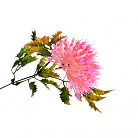 Искусственная зелень "Аллиум", цвет розовый с желтым, 20 см