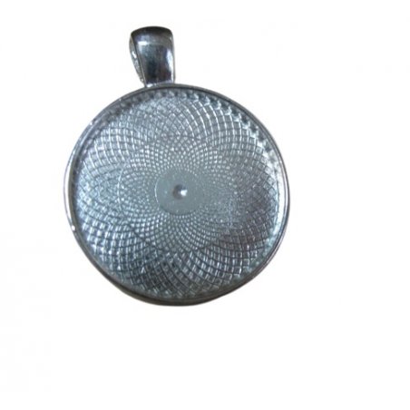 Основа для кулона круглая, цвет тибетское серебро, 30 мм