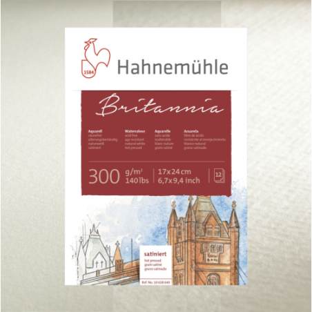 Склейка (блок) для акварелі Hahnemuhle Britannia 300 г / м² HР, 17х24 см, 12 аркушів