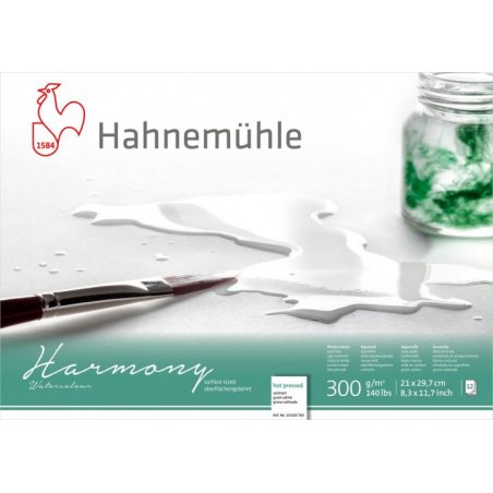 Склейка (блок) для акварелі Hahnemuhle Harmony Watercolour 300 г / м² HP, А4, 12 аркушів