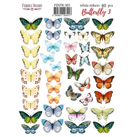 Набір наклейок (стікерів) 40 шт "Butterfly", №301