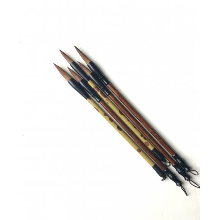Пензлик для каліграфії з фігурною ручкою натуральний ворс розмір M