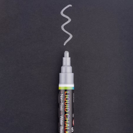 Меловой маркер 5 мм SANTI, цвет серебрянный