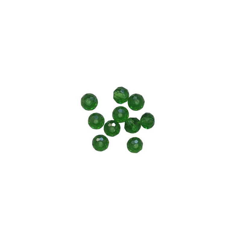 Намистини чеський кришталь 6 мм, колір зелений №23, 10 шт