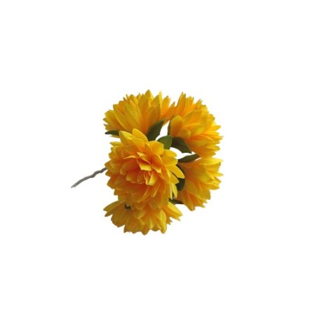 Букетик хризантем 3 см, цвет солнечный желтый (5 штук)