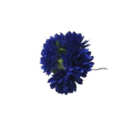 Букетик хризантем 3 см, цвет синий (5 штук)