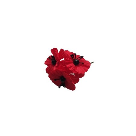 Букетик Маку 5 см, колір червоний (3 штуки)