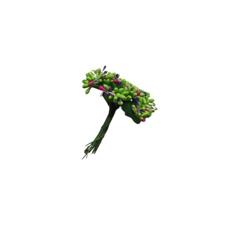 Тычинки на проволоке сложные с ягодками и листьями "Незабудки", цвет микс