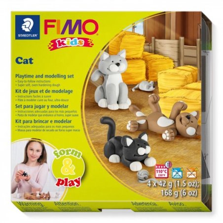 Набір полімерної глини FIMO Kids Form & Play "Котики" 8034 16