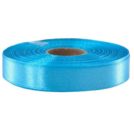 Атласная лента, цвет голубой, 12 мм (22 метра)