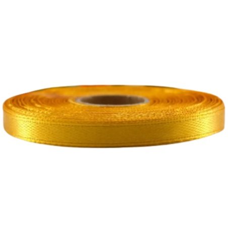 Атласна стрічка, колір золотистий, 6 мм (22 метра)