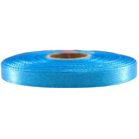 Атласна стрічка, колір блакитний, 6 мм (22 метра)