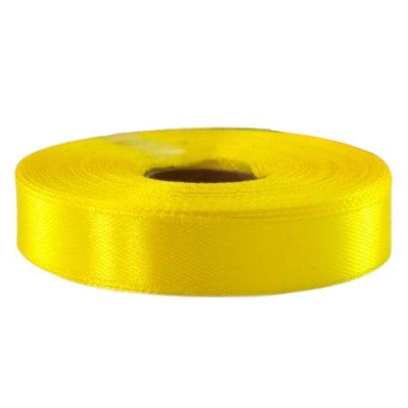 Атласна стрічка, колір жовтий, 1,2 мм (22 метра)
