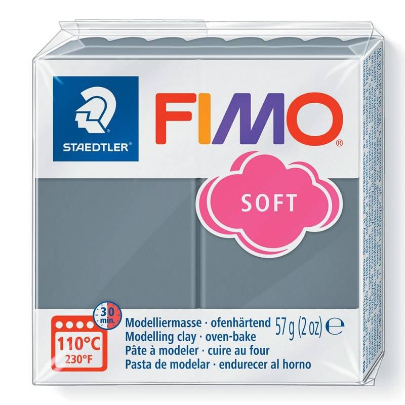 Полімерна глина Fimo Soft, 57 г, №Т80, штормовий сірий