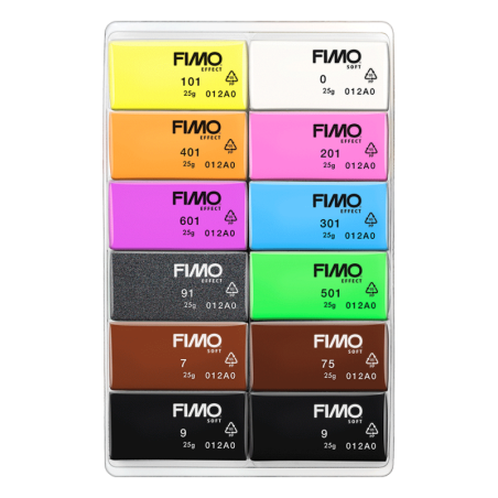 Набор полимерной глины FIMO “Effect Neon Colours“, 12 цветов по 25 г 