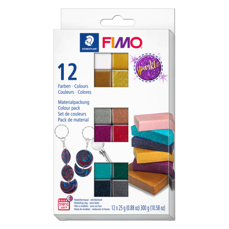 Набір полімерної глини FIMO  “Effect Sparkle Colours“, 12 кольорів по 25 г
