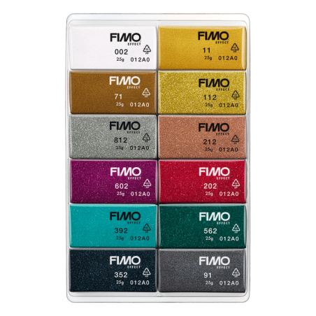 Набор полимерной глины FIMO “Effect Sparkle Colours“, 12 цветов по 25 г 